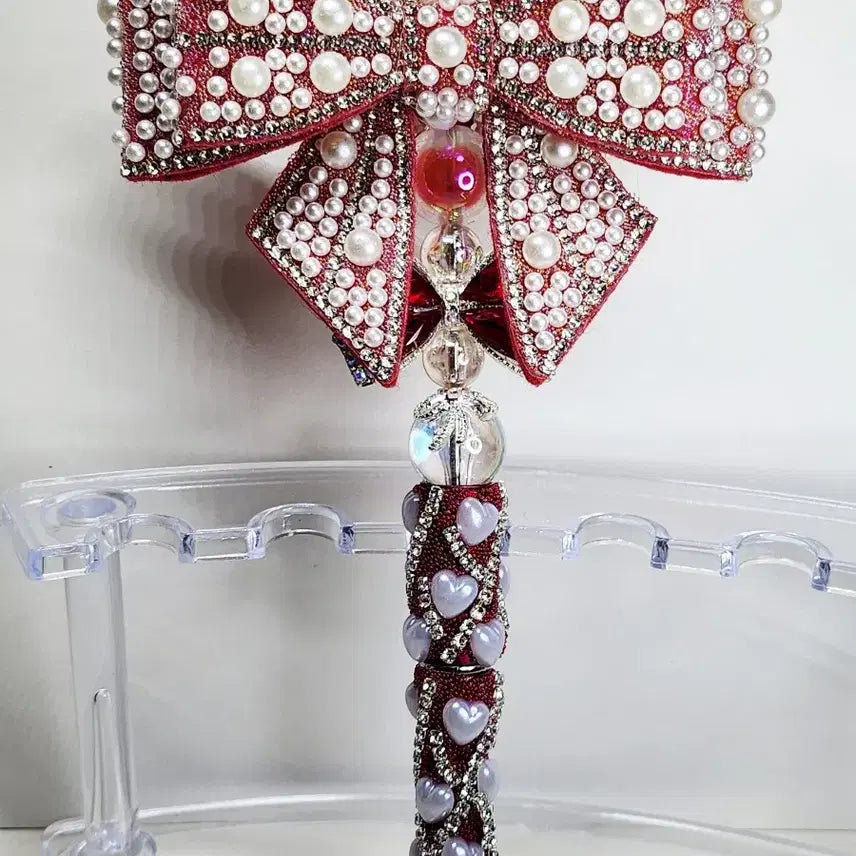 [BUNJANG] Handmade Pearl Ribbon Ballpoint Pen / 블링 진주 리본 수제 볼펜 볼꾸