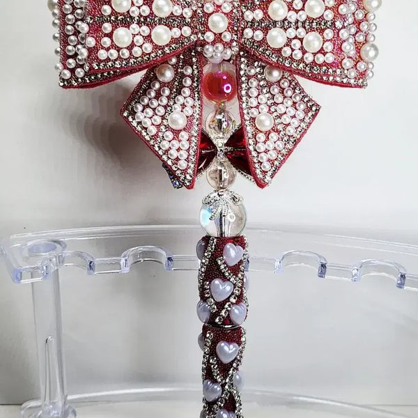 [BUNJANG] Handmade Pearl Ribbon Ballpoint Pen / 블링 진주 리본 수제 볼펜 볼꾸