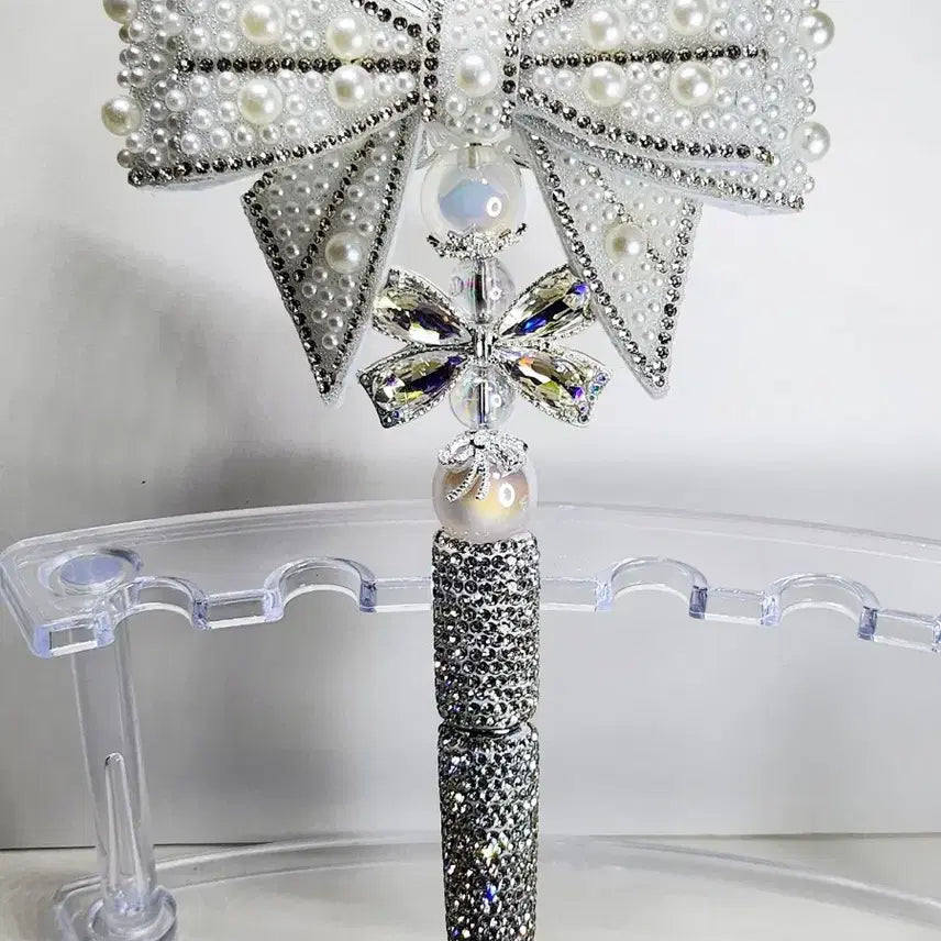 [BUNJANG] Handmade Pearl Ribbon Ballpoint Pen / 블링 진주 리본 수제 볼펜 볼꾸
