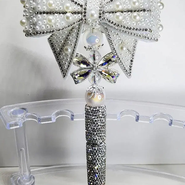 [BUNJANG] Handmade Pearl Ribbon Ballpoint Pen / 블링 진주 리본 수제 볼펜 볼꾸