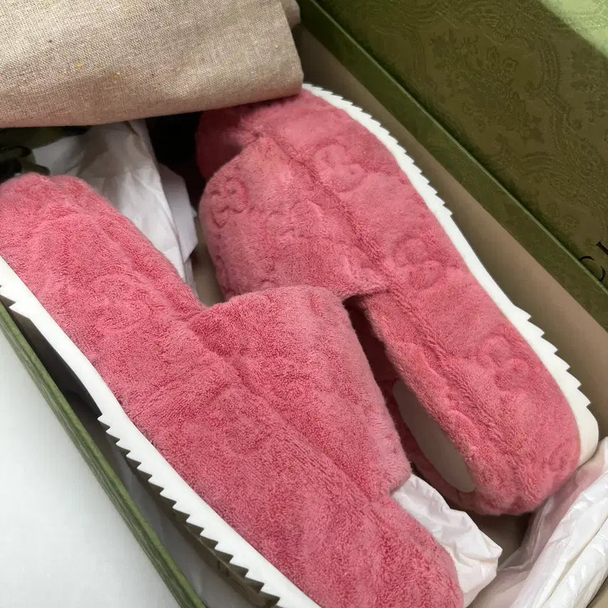 [BUNJANG] Gucci GG Platform Terry Slide Sandals Pink 38 / 구찌 GG 플랫폼 테리 슬라이드 샌들 핑크 38(250)