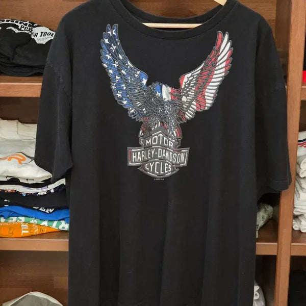 [BUNJANG] Harley-Davidson Eagle Flag Vintage T-Shirt / HarleyDavidson Eagle Flag Vintage T-Shirt