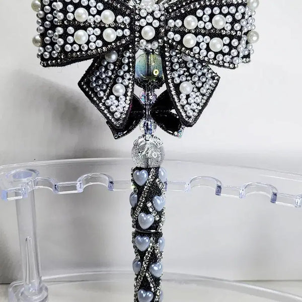[BUNJANG] Handmade Pearl Ribbon Ballpoint Pen / 블링 진주 리본 수제 볼펜 볼꾸