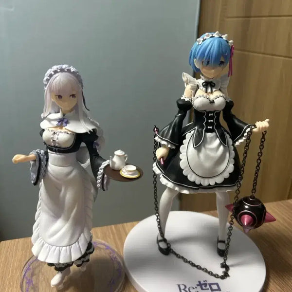 [BUNJANG] Re:Zero Emilia & Ram Figure Set / (무료 배송) 리제로 에밀리아,렘 피규어