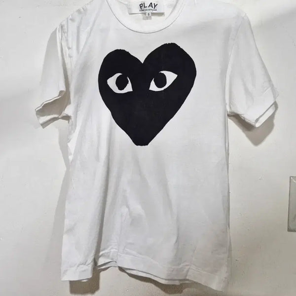 [BUNJANG] Comme des Garçons Play Big Heart Logo T-Shirt White / 꼼데가르송 플레이 하트 빅로고 화이트