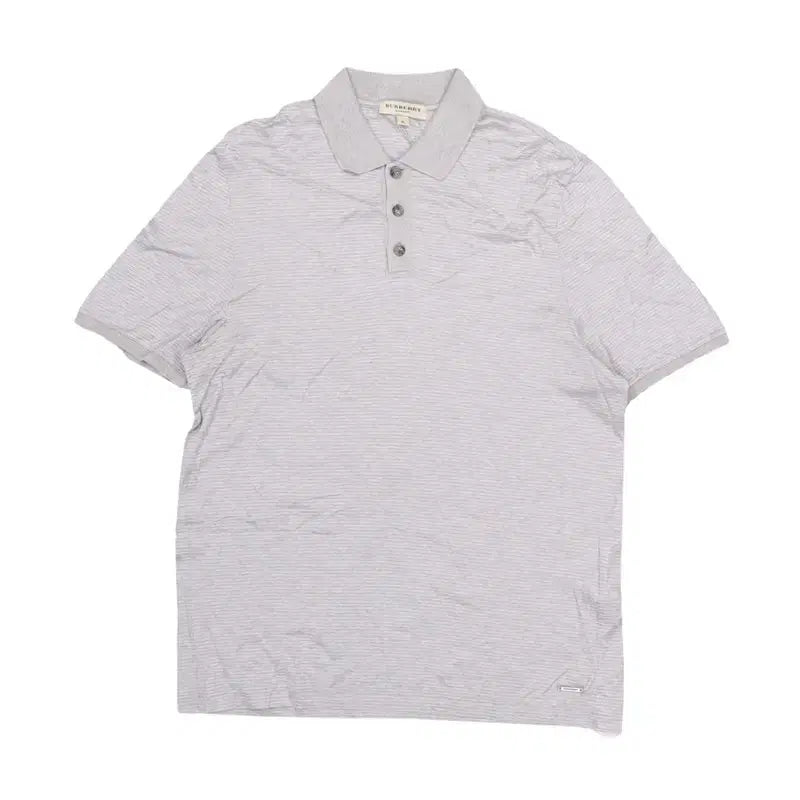 [BUNJANG] Burberry Light Gray Stripe Polo T-Shirt XL / 남XL/버버리 라이트 그레이 스트라이프 카라티
