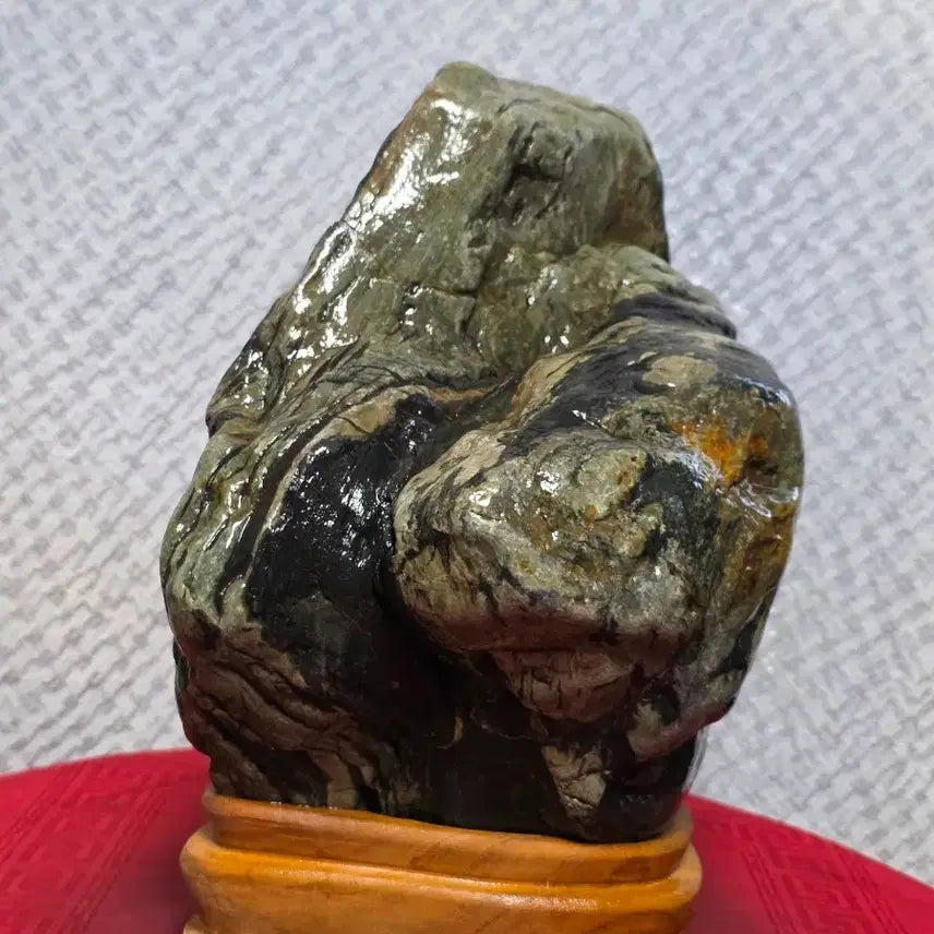 [BUNJANG] Namhangang Nappa Jade Landscape Stone Display / 남한강 / 배추옥석 산수경
