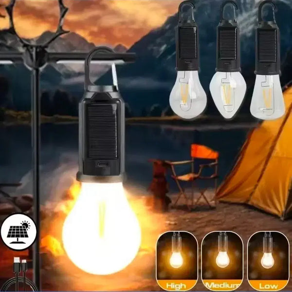[BUNJANG] Solar & USB Rechargeable LED Camping Lantern / 전기없이 사용 캠핑, 낚시,야외,캠핑묭전구