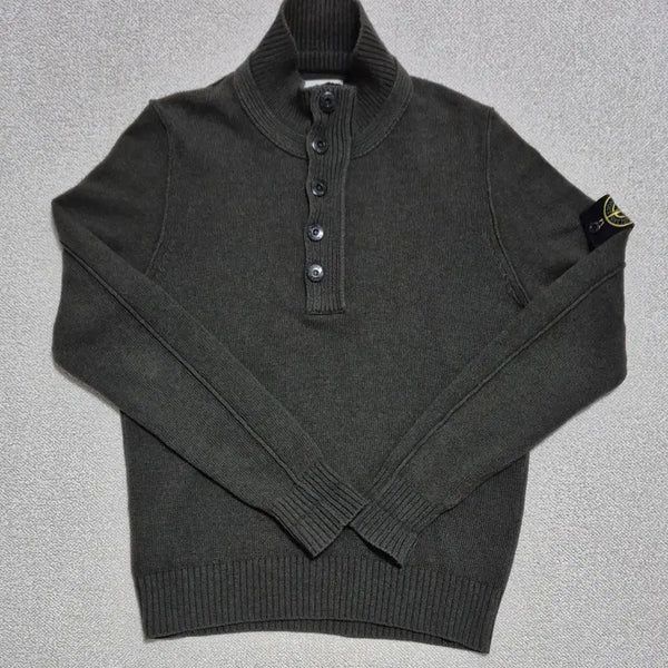 [BUNJANG] Stone Island Half-Zip Knit Sweater - Size M / 스톤아일랜드 반집업 니트