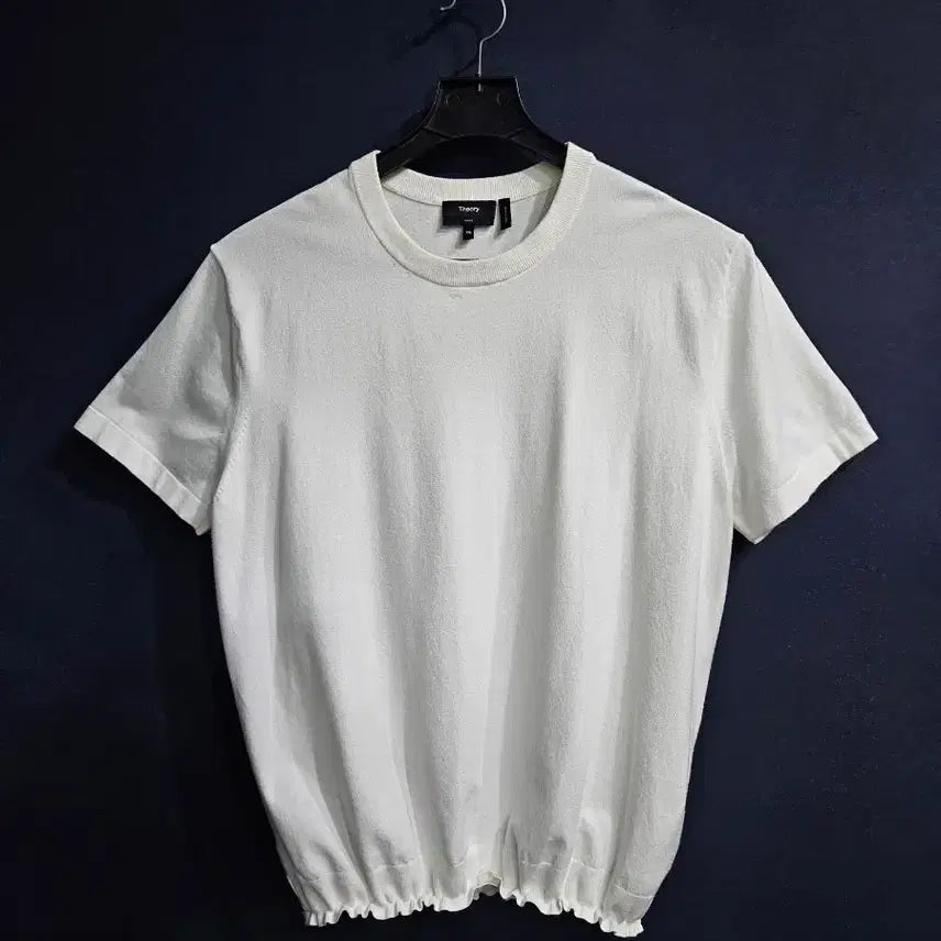 [BUNJANG] Theory White Men's Slim Fit Knit Short Sleeve Shirt / 띠어리 화이트 남성 슬림핏 105~110 니트반팔