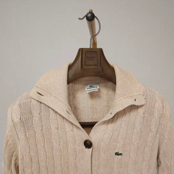 [BUNJANG] Lacoste Women's Cable Knit Cardigan / 42 ) 라코스테 여성 케이블 니트 가디건