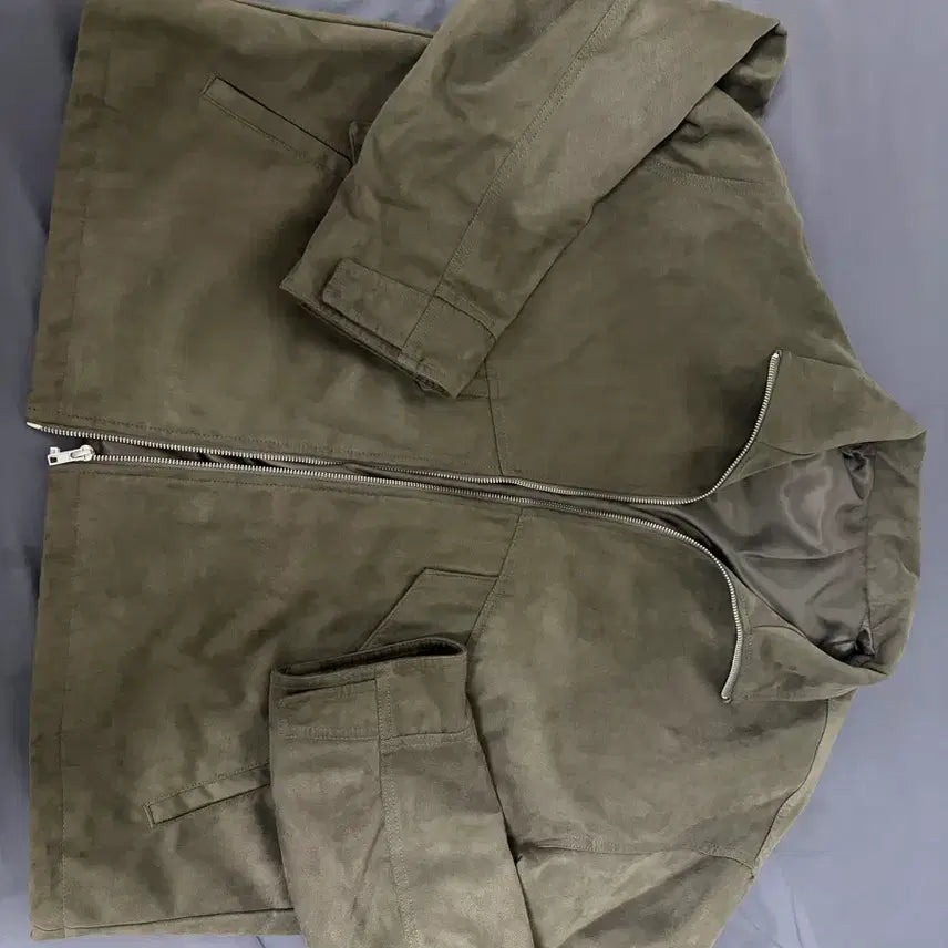 [BUNJANG] 8seconds Faux Suede Parka Jacket Khaki XL / [2XL] 에잇세컨츠 페이크 스웨이트 야상점퍼 카키
