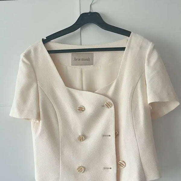 [BUNJANG] Avie Mua Cropped Blouse / 아비에무아 크롭 블라우스