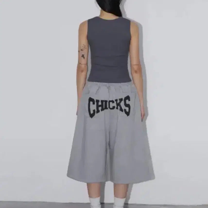 [BUNJANG] Chicks Offside Print Bermuda Pants Melange / 칙스 오프사이드 프린트 버뮤다 팬츠 메란지