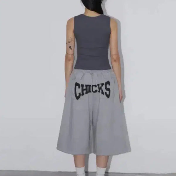 [BUNJANG] Chicks Offside Print Bermuda Pants Melange / 칙스 오프사이드 프린트 버뮤다 팬츠 메란지