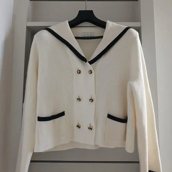 [BUNJANG] Your Name Here Women's Marine Knit Jacket & Cardigan Cream M / 유어네임히얼 여성용 마린 니트 재킷 & 가디건, cream,m