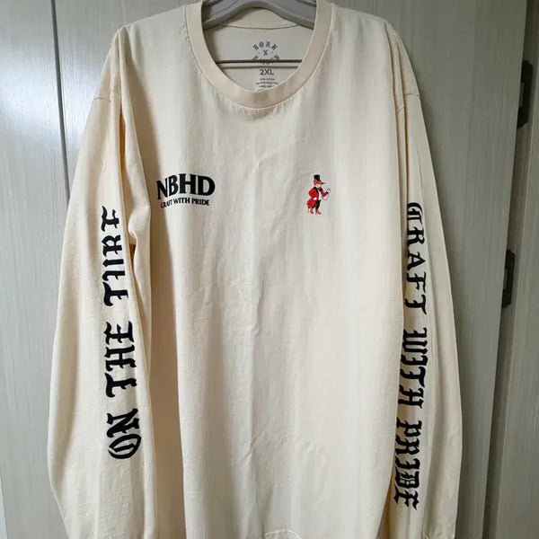 [BUNJANG] Neighborhood x BornxRaised Long Sleeve T-Shirt Cream 2XL / 네이버후드 x 본앤레이즈드 티셔츠 롱슬리브 1 크림