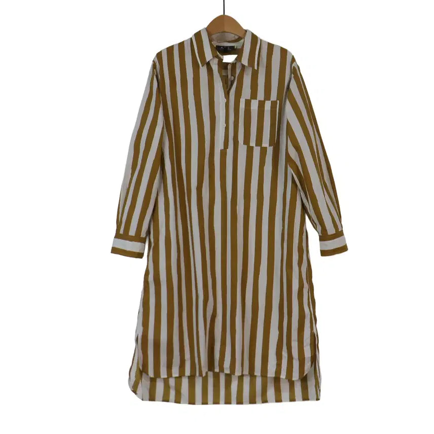 [BUNJANG] A.P.C. Cotton Striped Long Shirt Dress / A.P.C 스트라이프 셔츠 원피스 36 코튼 롱셔츠원피스