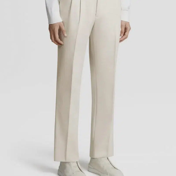 [BUNJANG] Zegna Cotton & Wool Blend Double Pleated Pants / ZEGNA 제냐 코튼&울 혼방 더블 플리트 팬츠 미사용중고