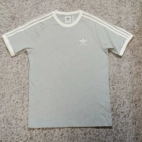 [BUNJANG] Adidas 3 Stripe Round T-Shirt / 아디다스 3 스트라이프 라운드 티셔츠