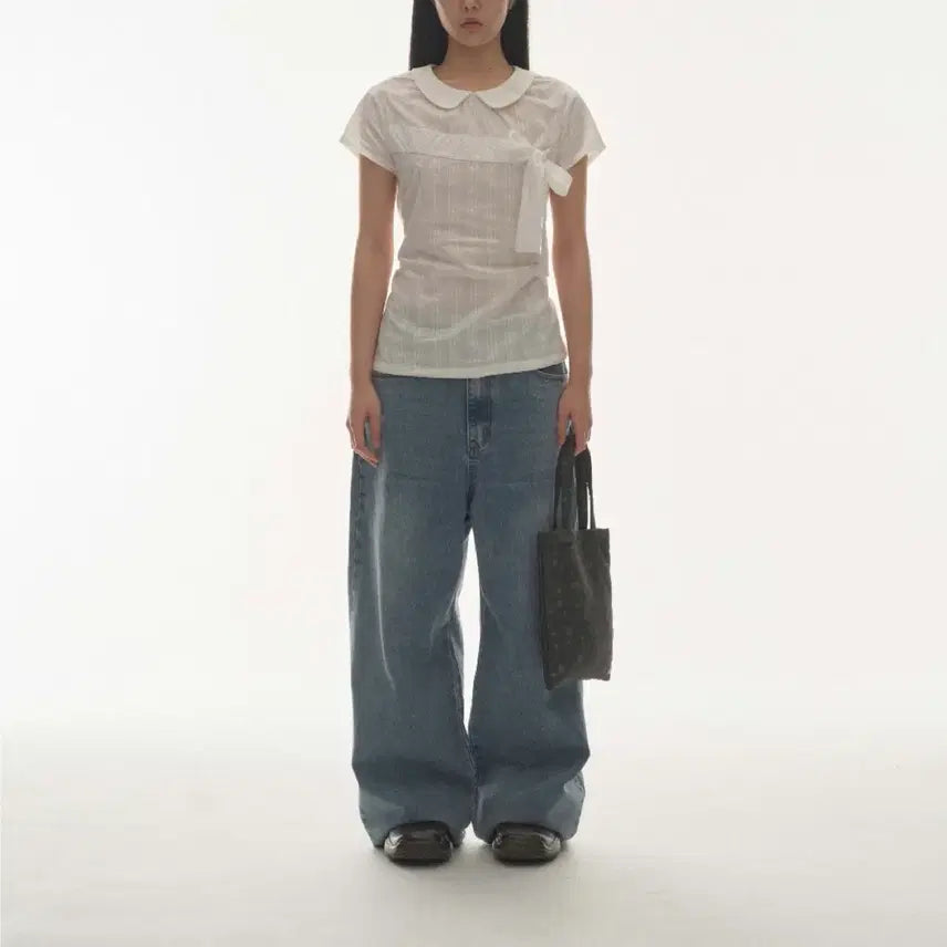 [BUNJANG] Coyseio Double Stitch Denim Pants Blue / coyseio 코이세이오 더블 스티치 데님 팬츠 블루