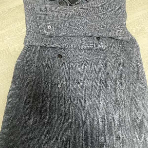 [BUNJANG] Studio Tomboct Tweed Coat Grey Herringbone / 스튜디오 톰보이 트위드 코트 그레이
