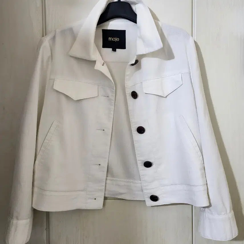 [BUNJANG] Maje White Denim Jacket / 마쥬 화이트 데님 자켓