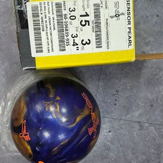 [BUNJANG] Track Bowling Sensor Pearl Bowling Ball 15lb Purple/Smoke/Gold / 트랙볼링 센서 펄 볼링공 15파운드 퍼플/스모크/골드