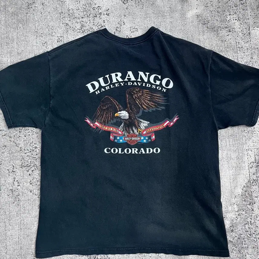 [BUNJANG] Vintage Harley-Davidson Durango Eagle Short Sleeve T-Shirt / 빈티지 할리데이비슨 듀랑고 콜로라도 독수리 반팔 티셔츠