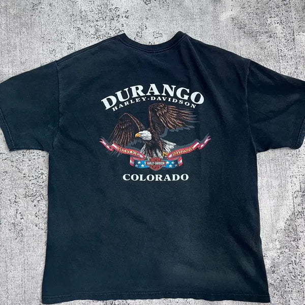 [BUNJANG] Vintage Harley-Davidson Durango Eagle Short Sleeve T-Shirt / 빈티지 할리데이비슨 듀랑고 콜로라도 독수리 반팔 티셔츠
