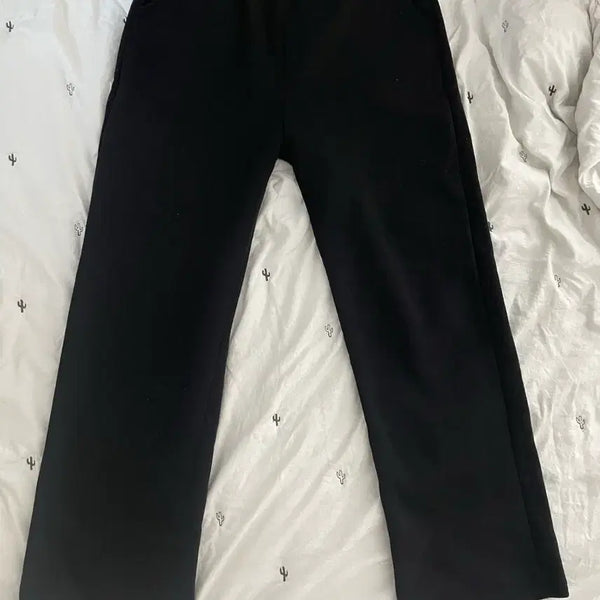 [BUNJANG] Women's Black Training Pants (Free Size) / 여성 블랙 트레이닝복 팬츠 바지 FREE