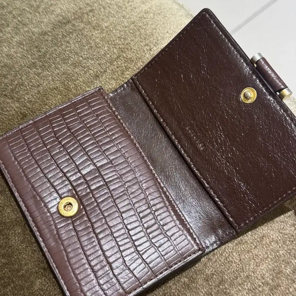 [BUNJANG] Lemaire Croissant Card Holder Brown Croc / 루에브르 카드지갑 브라운 크로커