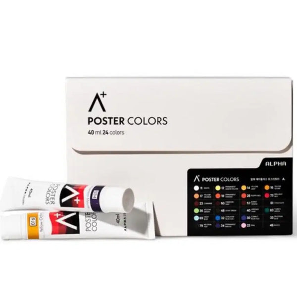 [BUNJANG] Alpha Poster Color Paint Set 24 Colors, Set A / 알파 포스터칼라 물감 24색 A세트