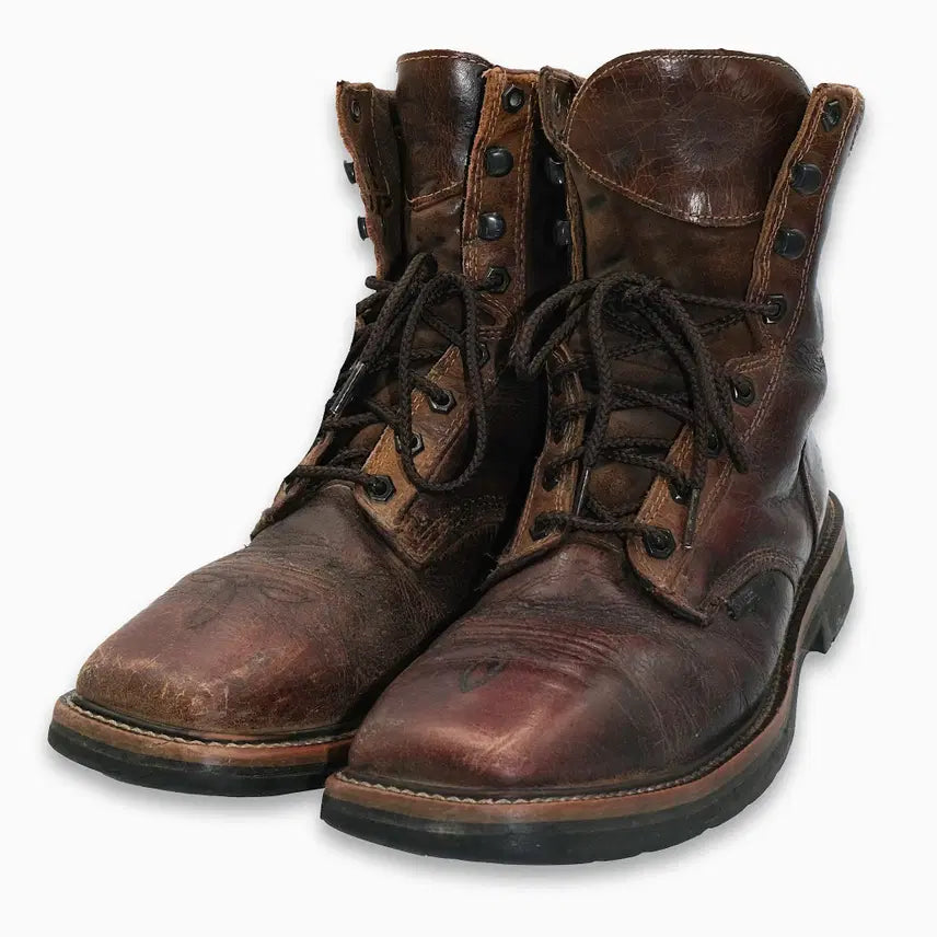 [BUNJANG] Vintage Justin Square Toe Leather Boots (Size 9.5D/275) / 빈티지 저스틴 스퀘어토 레더 부츠 9.5D(275)사이즈 BT27517