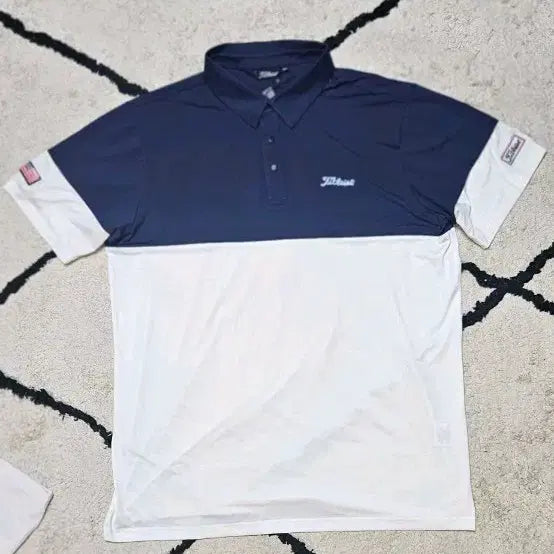 [BUNJANG] Titleist Golf Short Sleeve Polo Shirt Navy White Size 110 / 타이틀리스트 골프 반팔 카라티 네이비 화이트110 가슴단면 58