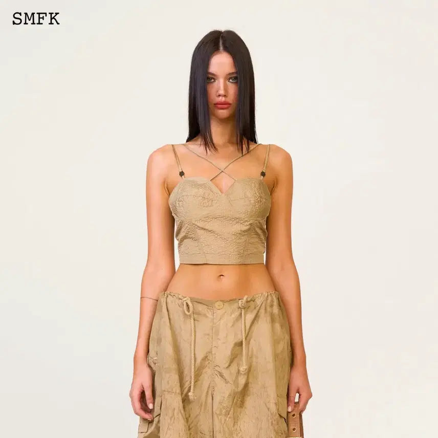 [BUNJANG] SMFK Crop Top Beige / 새상품 SMFK 크롭 탑 베이지