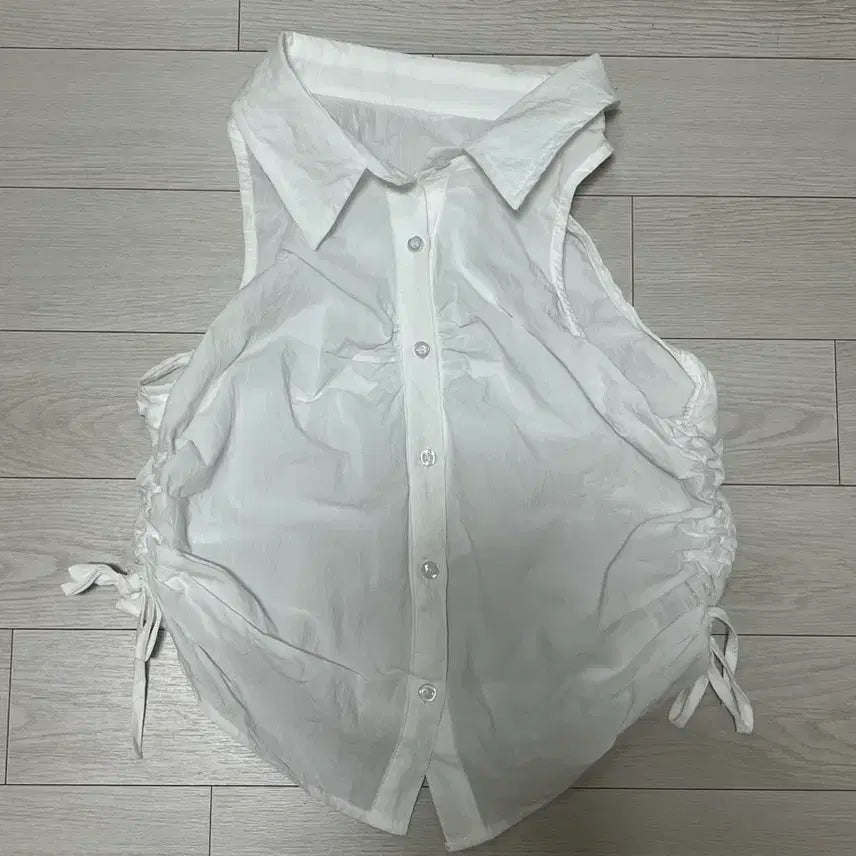 [BUNJANG] Monodaily White Neric Kara Halter Shirt / (흰색) 모노데일리 네릭 카라 홀터 셔츠 저렴하게 판매