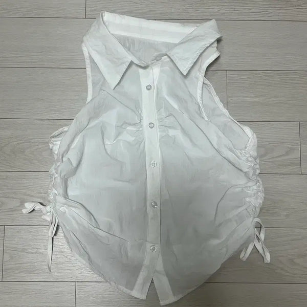 [BUNJANG] Monodaily White Neric Kara Halter Shirt / (흰색) 모노데일리 네릭 카라 홀터 셔츠 저렴하게 판매