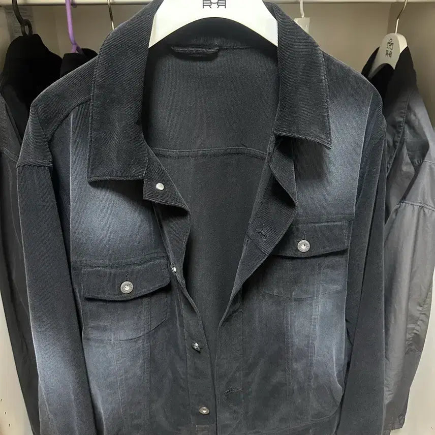 [BUNJANG] Polilu Corduroy Multi Faded Trucker Black / 폴리테루 코듀로이 멀티 페이디드 트러커 블랙 (2)