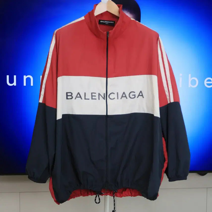 [BUNJANG] Balenciaga Logo Colorblock Oversized Track Jacket Windbreaker / [ 정품 ] 전투용으로 입기 좋은 발렌시아가 바람막이