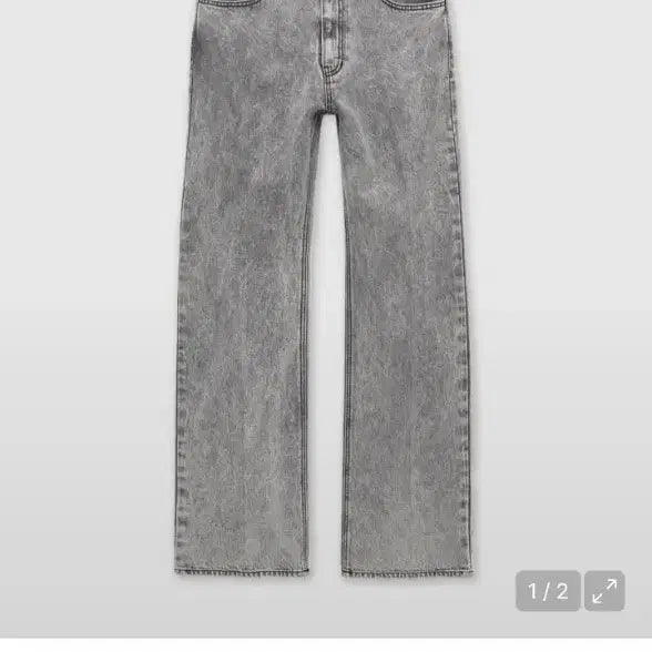 [BUNJANG] COOR Slim Fit Flared Jeans (Black Acid Wash) / 쿠어 슬림핏 플레어드 진스 (블랙에시드워시)