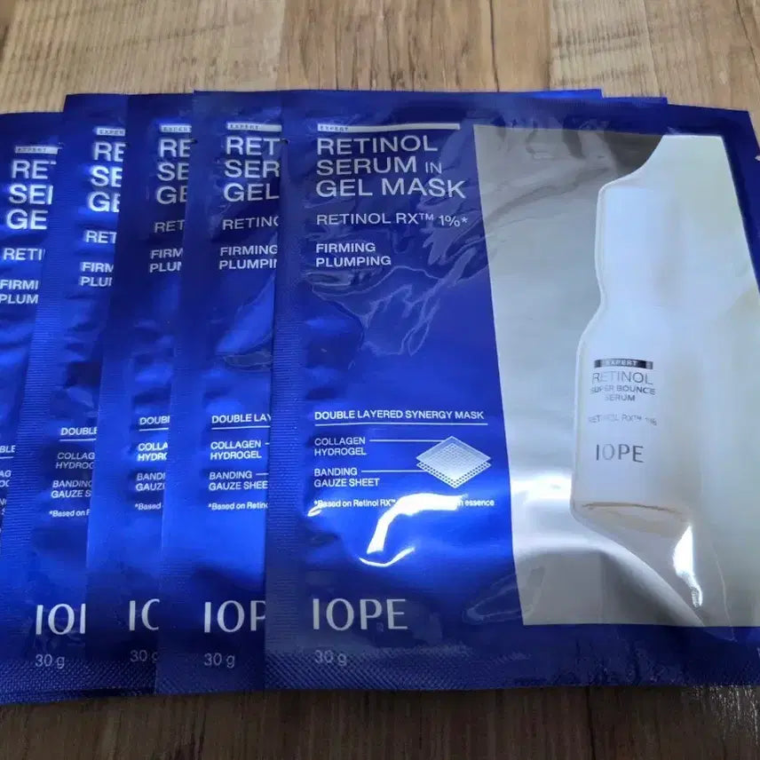 [BUNJANG] IOPE Retinol Serum in Gel Mask 5 Sheets / 아이오페  레티놀 세럼 인 겔 마스크  5매