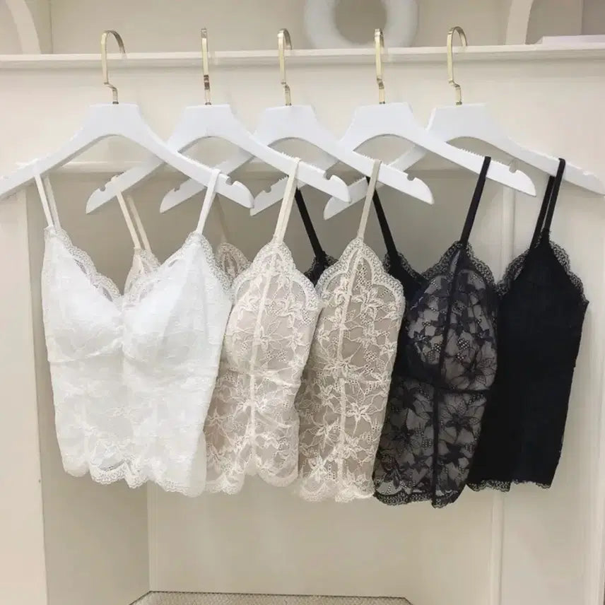 [BUNJANG] Lace Bralette Beige / 레이스 나시 브라렛 베이지