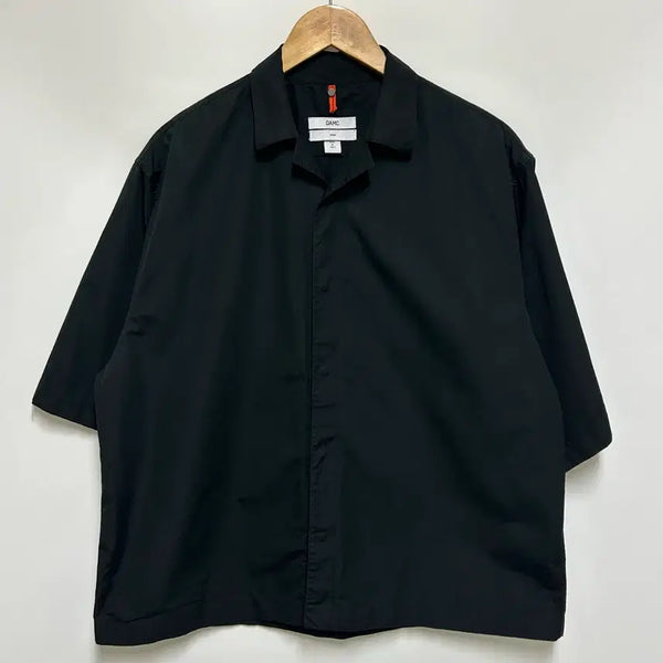 [BUNJANG] OAMC Open Collar Short Sleeve Shirt Black Cotton Men's Medium / [남자-100]OAMC 오에이엠씨 오픈 칼라 숏슬리브 셔츠