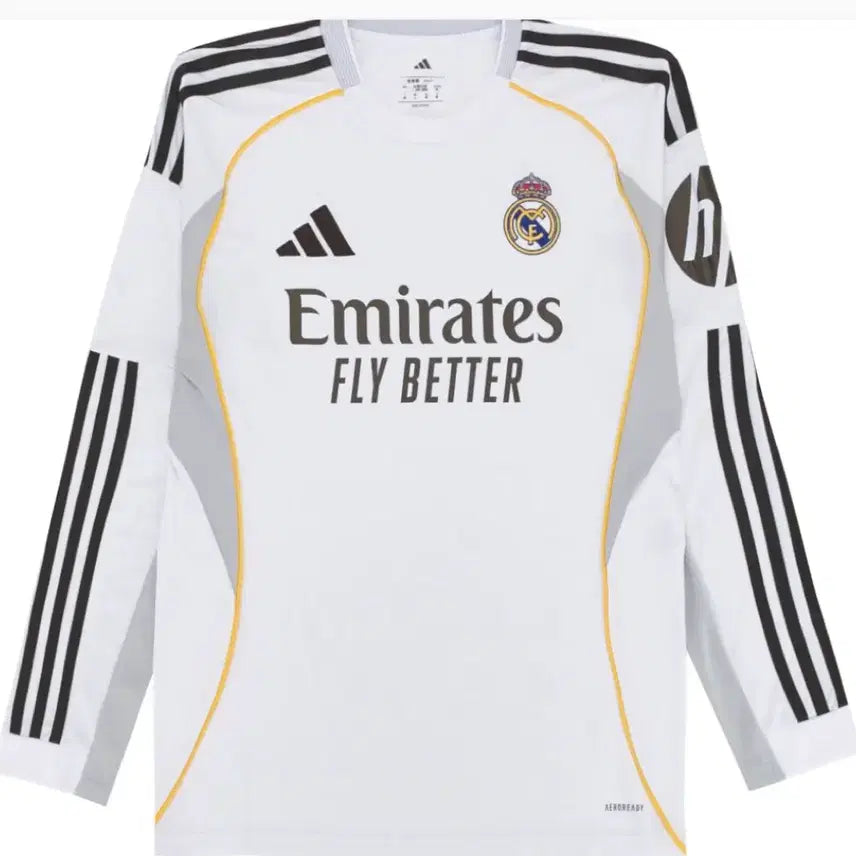 [BUNJANG] Adidas Real Madrid 25/26 Long Sleeve Jersey XXL / 아디다스 레알마드리드 25/26 긴팔 유니폼 xxl사이즈