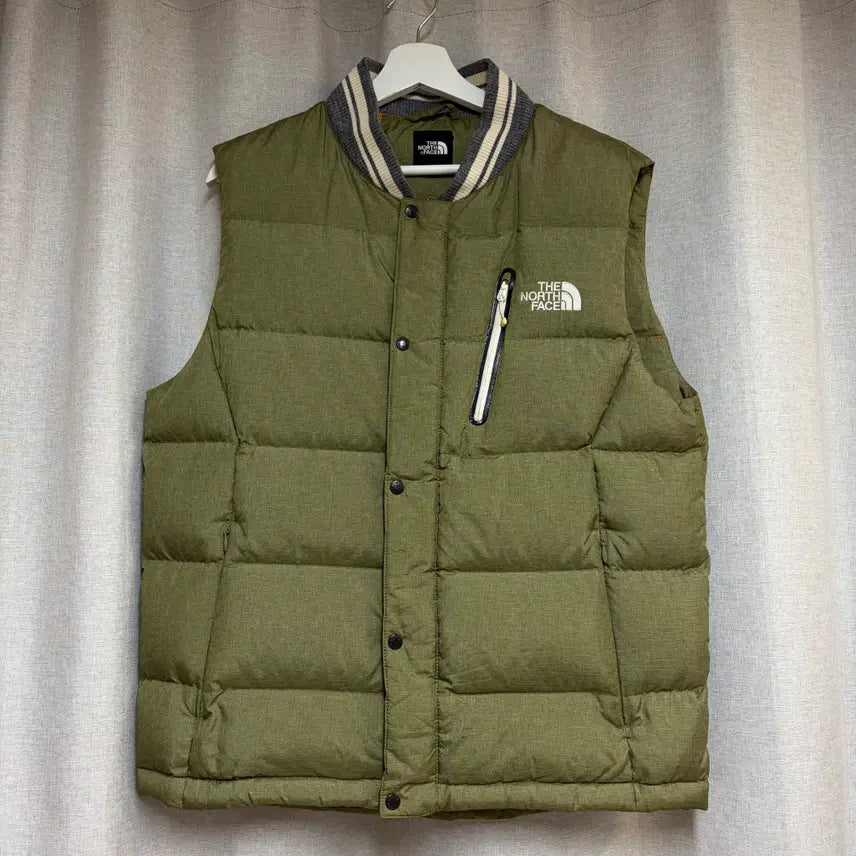 [BUNJANG] The North Face Goose Down Padded Vest Khaki M / 노스페이스 구스다운 패딩 베스트 카키 95(M)