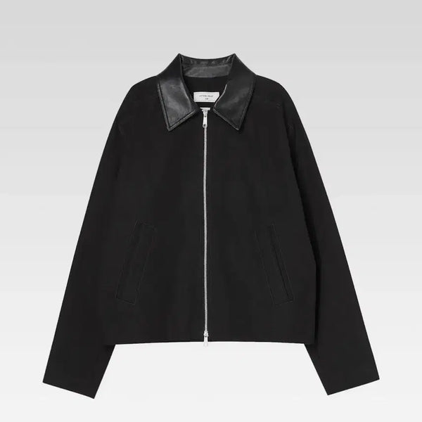 [BUNJANG] Afterpray Leather Collar Jacket / 애프터프레이 레더카라 자켓