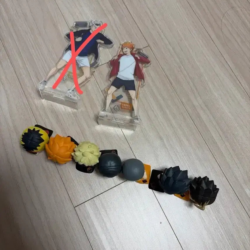 [BUNJANG] Haikyu!! Hinata & Bokuto Acrylic Stand Set with Onemutan Gacha Figures and Keychains / 하이큐 아크릴스탠드 히나타 보쿠토 오네무탄