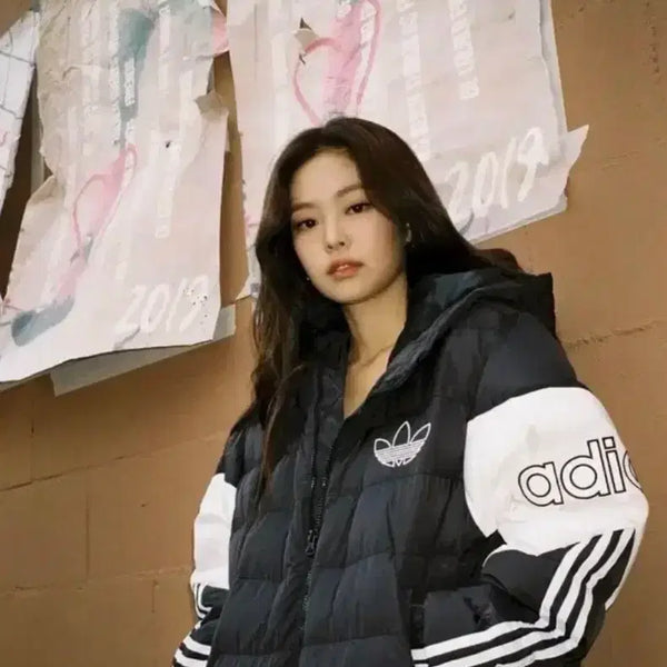 [BUNJANG] Adidas Cropped Puffer Down Jacket (Jennie & Joy Style) / 제니 조이 아디다스 푸퍼 패딩자켓 크롭 푸퍼 패딩