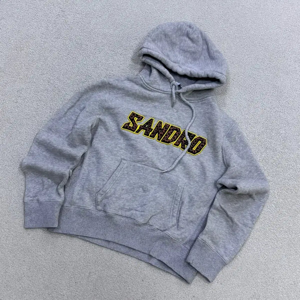[BUNJANG] Sandro Women's Leopard Logo Hoodie T-Shirt / 실측확인 산드로 여성 레오파트 로고 후드 티셔츠 0708E2